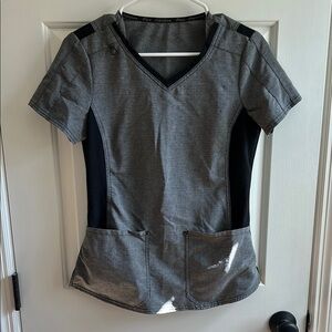 Gray and Black Women's Top